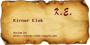 Kirner Elek névjegykártya